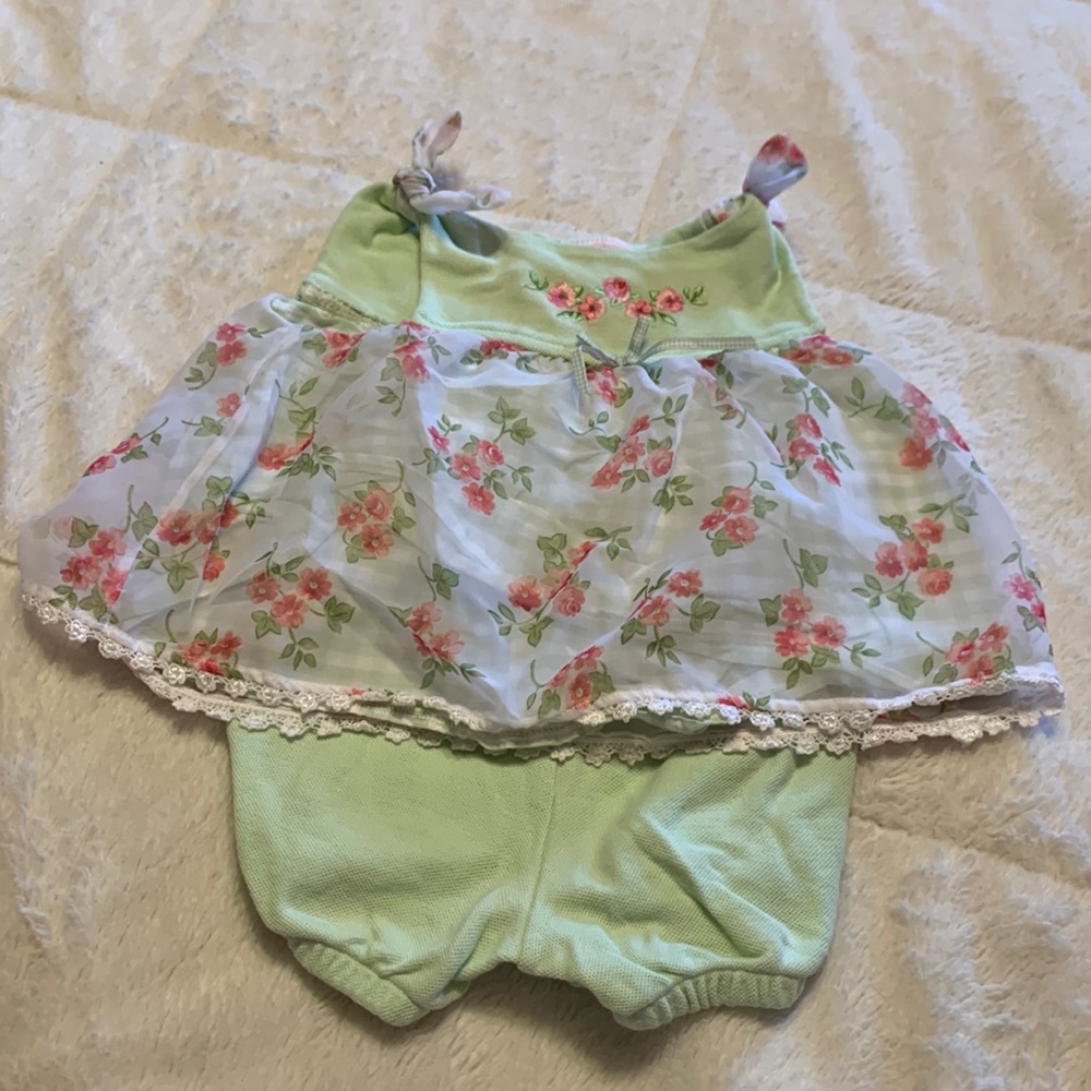 little by little two piece romper 6/9 months